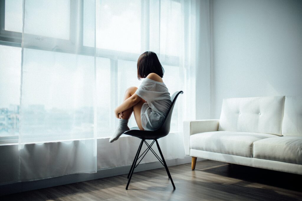 A patient sitting idly