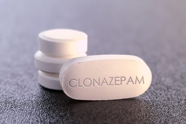 White klonopin clonazepam pills used for anxiety