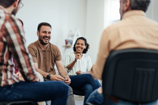 Group therapy inside inpatient treatment rehab in Lake Forest, CA