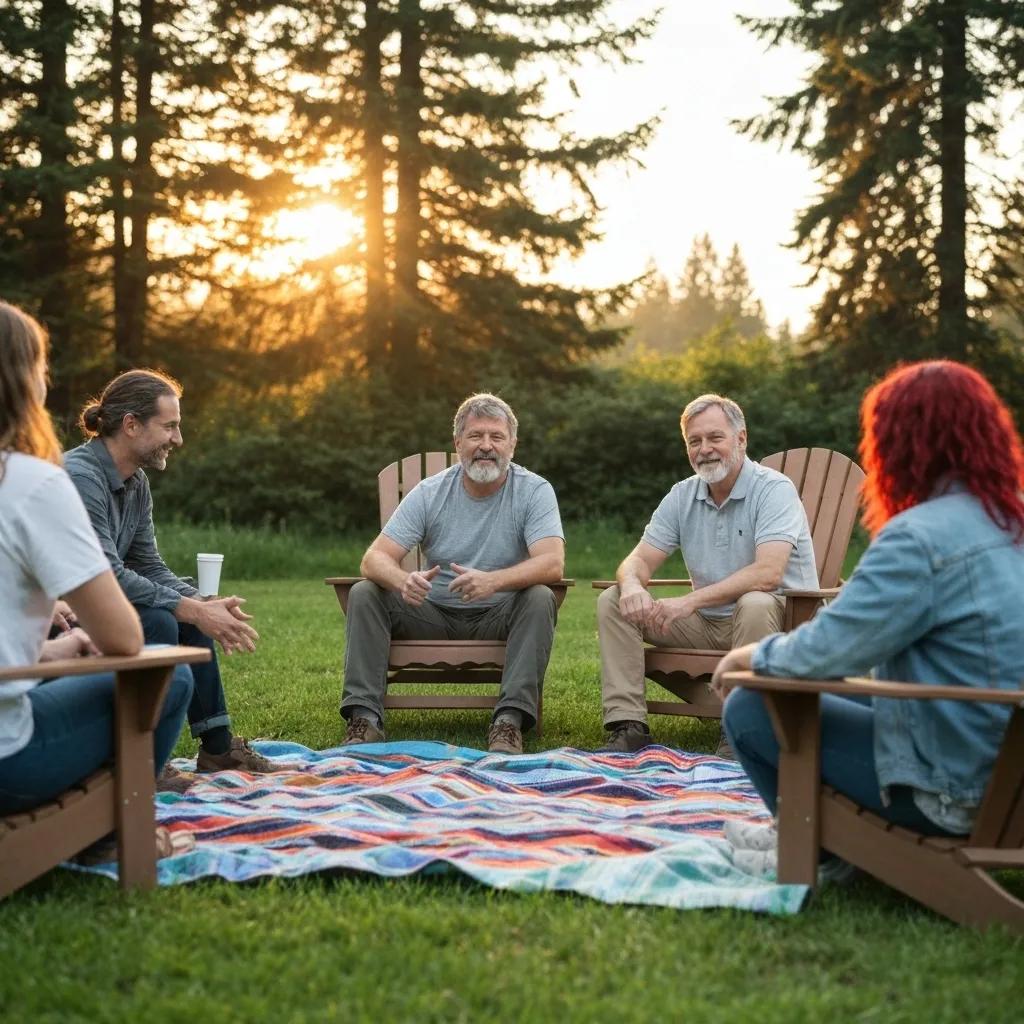 Peer support meeting in an aftercare program, highlighting community and encouragement in recovery
