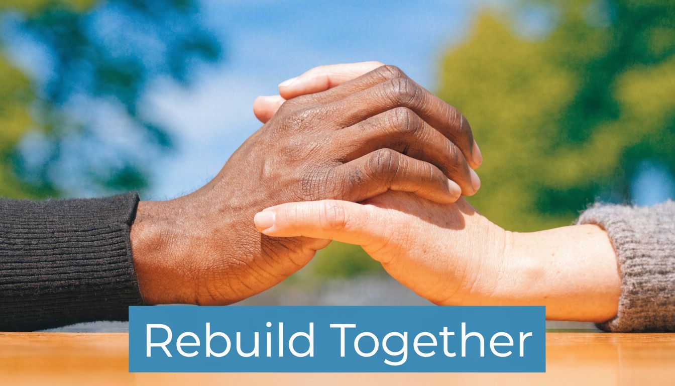 A close-up shot of two people holding hands, symbolizing support, unity, and healing within a relationship.