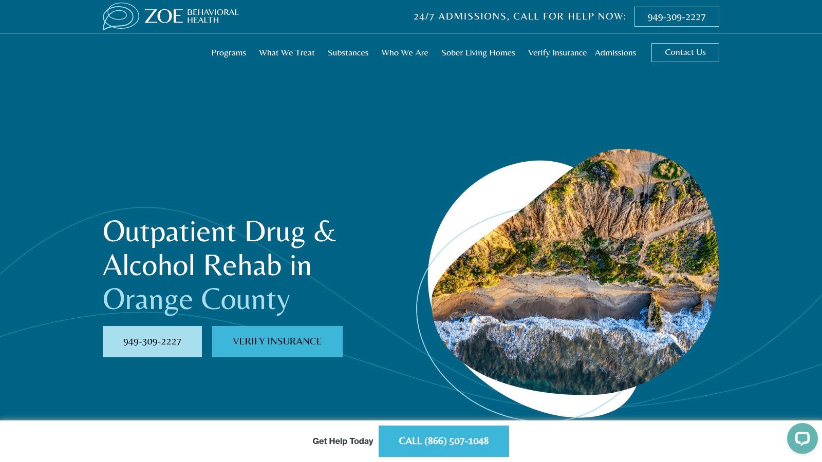 Screenshot from https://zoerecovery.com